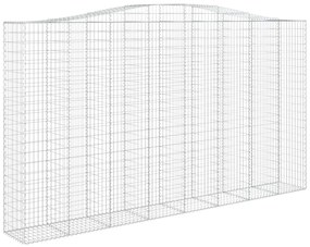 vidaXL Συρματοκιβώτια Τοξωτά 3 τεμ. 400x50x220/240 εκ. Γαλβαν. Ατσάλι