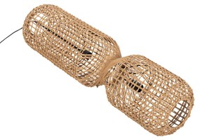 Φωτιστικό Οροφής C4344 Κυλινδρικό Paper Rope Μπέζ με 2 Λάμπες Φ25x160Υεκ. 25x25x160 εκ.