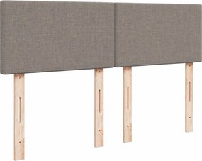 vidaXL Κρεβάτι Boxspring με Στρώμα Taupe 140x190 εκ. Υφασμάτινο