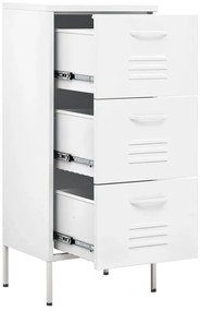 vidaXL Ντουλάπι Αποθήκευσης Λευκό 42,5x35x101,5 εκ. από Ατσάλι