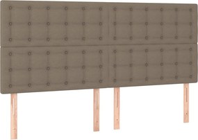 vidaXL Κρεβάτι Boxspring με Στρώμα Taupe 200x200 εκ. Υφασμάτινο