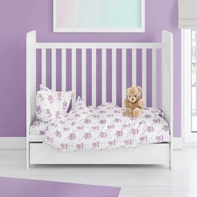 Πάπλωμα Βρεφικό Fairy 86 White-Lilac DimCol 120x160cm 100% Βαμβακερή Φανέλα