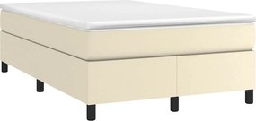 VidaXL Κρεβάτι Boxspring με Στρώμα Κρεμ 120x200εκ. από Συνθετικό Δέρμα