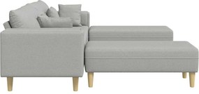 vidaXL Καναπές με μαξιλάρι 3 pcs Σκίουρος Γκρί ύφασμα