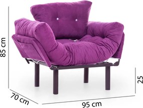 Πολυθρόνα Μοβ NITTA SINGLE 70x95x85