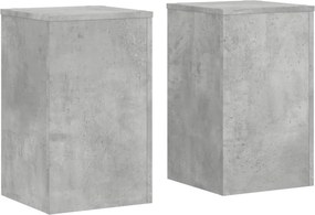 vidaXL Βάσεις Φυτών 2 τεμ. Γκρι Σκυρ. 30x30x50 εκ. Επεξεργασμένο Ξύλο