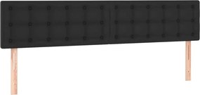 vidaXL Κρεβάτι Boxspring με Στρώμα &amp; LED Μαύρο 160x200 εκ. Συνθ. Δέρμα