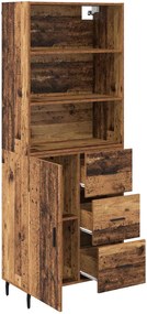 vidaXL Highboard με συρτάρι 2 pcs Παλιό Ξύλο Επεξεργασμένο ξύλο