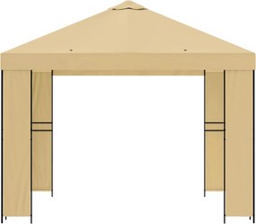 vidaXL Κιόσκι 3 x 3 m Κρεμ Πολυεστέρας και Χάλυβας 190 gsm