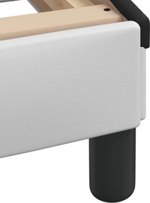 vidaXL Πλαίσιο Κρεβατιού Dover Λευκό/Μαύρο 100x200εκ.Συνθ. Δέρμα