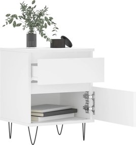 vidaXL Κομοδίνο Λευκό 40 x 35 x 50 εκ. από Επεξεργασμένο Ξύλο