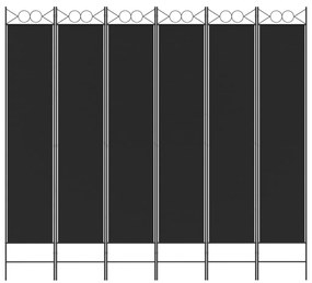 vidaXL Διαχωριστικό Δωματίου με 6 Πάνελ Μαύρο 240x220 εκ. από Ύφασμα