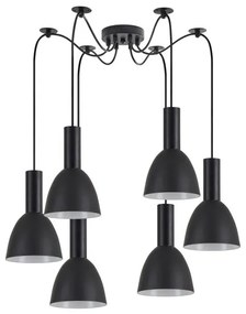 Κρεμαστό Φωτιστικό Οροφής 6xE27 Μαύρο Adept Tube 77-8548 Homelighting-77-8548-Μαύρο 77-8548