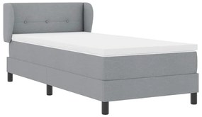 vidaXL Κρεβάτι box spring με στρώμα Ανοιχτό γκρι 80 x 200 cm ύφασμα