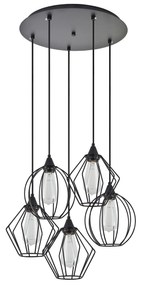 SE21-BL-B10-5BL-GR12 ADEPT FLEX Black Metal Grid Pendant+ HOMELIGHTING 77-8951