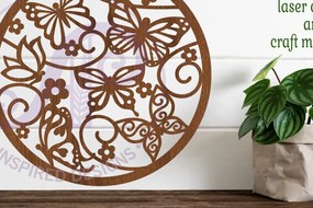 Σετ των 3 Intra απο ξύλο plywood 3mm-4mm πάχος Πινακίδα τέχνης τοίχου πεταλούδων, Δίασταση 10x10 cm INTRAFABR-79109188