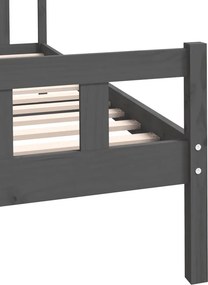 vidaXL Πλαίσιο Κρεβατιού Γκρι 100 x 200 εκ. από Μασίφ Ξύλο