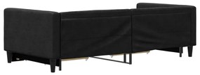 vidaXL Καναπές Κρεβάτι Συρόμενος Μαύρο 90x190 εκ. Ύφασμα &amp; Συρτάρια