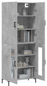 vidaXL Ντουλάπι Γκρι Σκυροδέματος 69,5x34x180 εκ. Επεξεργασμένο Ξύλο
