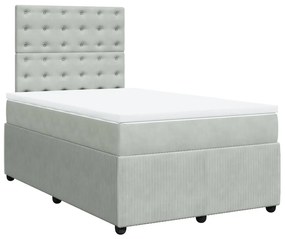 ΚΡΕΒΑΤΙ BOXSPRING ΜΕ ΣΤΡΩΜΑ ΑΝΟΙΧΤΟ ΓΚΡΙ 120X190 ΕΚ. ΒΕΛΟΥΔΙΝΟ 3294598