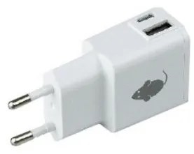 Wall Adapter Dual USB/USB-C Οικιακός φορτιστής 2,4A GreenMouse λευκό - 46956591 46956591 Λευκό