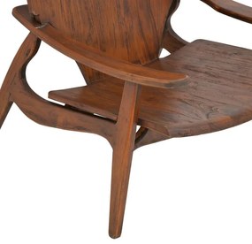 Πολυθρόνα Brazin καρυδί teak ξύλο 72x71x77εκ