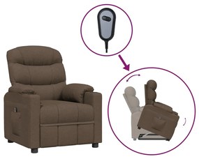 vidaXL Πολυθρόνα με Ανύψωση Καφέ Υφασμάτινη