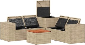 vidaXL Σετ Καναπέ 6 τμχ. Μπεζ και Κρέμ 55 x 55 x 37 εκ