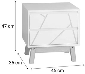 ΚΟΜΟΔΙΝΟ ARIA PAKOWORLD ΛΕΥΚΟ-ΦΥΣΙΚΟ 45X35X47 ΕΚ