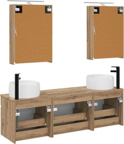 vidaXL Σετ Ντουλαπιών Μπάνιου 5 τμχ. Artisan Δρυς Επεξεργασμένο Ξύλο