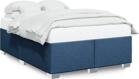 vidaXL Σκελετός Κρεβατιού Χωρίς Στρώμα Μπλε 140x200 εκ.Υφασμάτινο