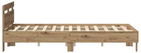 vidaXL Σκελετός Κρεβατιού artisan δρυς 120 x 190 cm Επεξεργασμένο ξύλο
