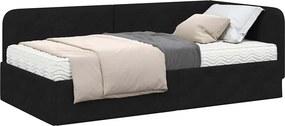 vidaXL Κρεβάτι Γωνίας Μαύρο 100 x 200 cm ύφασμα