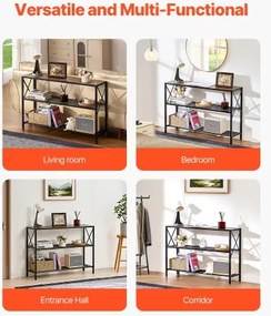 VEVOR Narrow Console Sofa Table Couch Table 3-Tier for Entryway &amp; Living Room