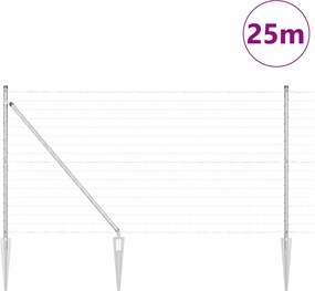 vidaXL Τεντώτο με στήριγμα Ασημί 1,2 x 25 m Ατσάλι