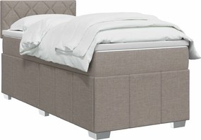vidaXL Κρεβάτι box spring με στρώμα Taupe 100 x 200 cm Ύφασμα