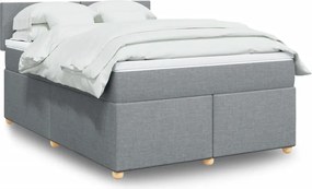 vidaXL Κρεβάτι Boxspring με Στρώμα Αν. Πράσινο 160x200εκ Υφασμάτινο