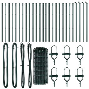 vidaXL Τεντώτο με στήριγμα Πράσινο 0,6 x 50 μ. Χάλυβας και PVC