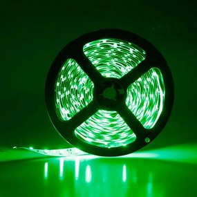 Led ταινία αδιάβροχη 5m 4.8W 12VDC πράσινο φως IP65 εύκαμπτη &amp; αυτοκόλλητη