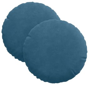 vidaXL Μαξιλάρια καθισμάτων 2 pcs Μπλε Ø 40 x 13 εκ. Βελούδο