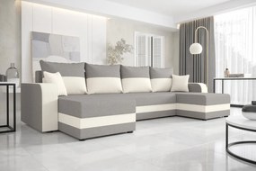 Γωνιακός καναπές Dennis U-Gkri anoixto - leuko