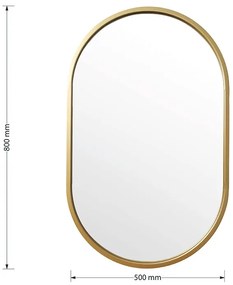 Καθρέπτης Ellipse pakoworld χρυσό 50x2x80εκ (1 τεμάχια)
