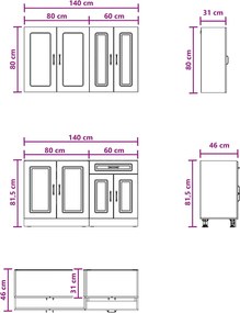 vidaXL Μονάδα κουζίνας KALMAR 4 pcs Artisan Δρυς Επεξεργασμένο Ξύλο