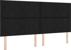 vidaXL Κρεβάτι box spring με στρώμα Μαύρο 200 x 200 cm Ύφασμα