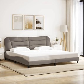vidaXL Σκελετός Κρεβατιού Χωρίς Στρώμα Taupe 200x200 εκ.Υφασμάτινο