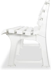 vidaXL Παγκάκι Κήπου Λευκό 145,5 εκ. Πλαστικό