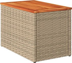 vidaXL Τραπεζάκια Κήπου 2 τεμ. Μπεζ 55x34x37εκ. Συνθ.Ρατάν/Μασίφ Ξύλο