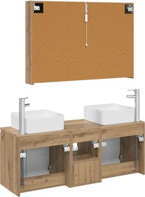 vidaXL Σετ Ντουλαπιών Μπάνιου 4 τμχ. Artisan Δρυς Επεξεργασμένο Ξύλο