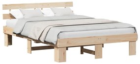 vidaXL Σκελετός Κρεβατιού Καφέ 160 x 200 cm Μασίφ ξύλο πεύκου