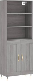VidaXL Ντουλάπι Γκρι Sonoma 69,5 x 34 x 180 εκ. Επεξεργασμένο Ξύλο